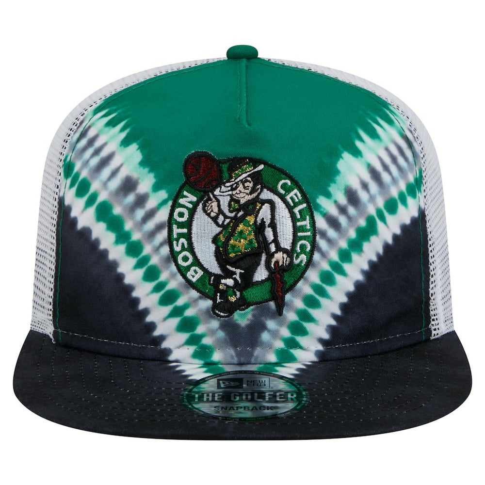 New Era - Boston Celtics Throwback Dye Golfer Snapback Hat - Black/Kelly Green