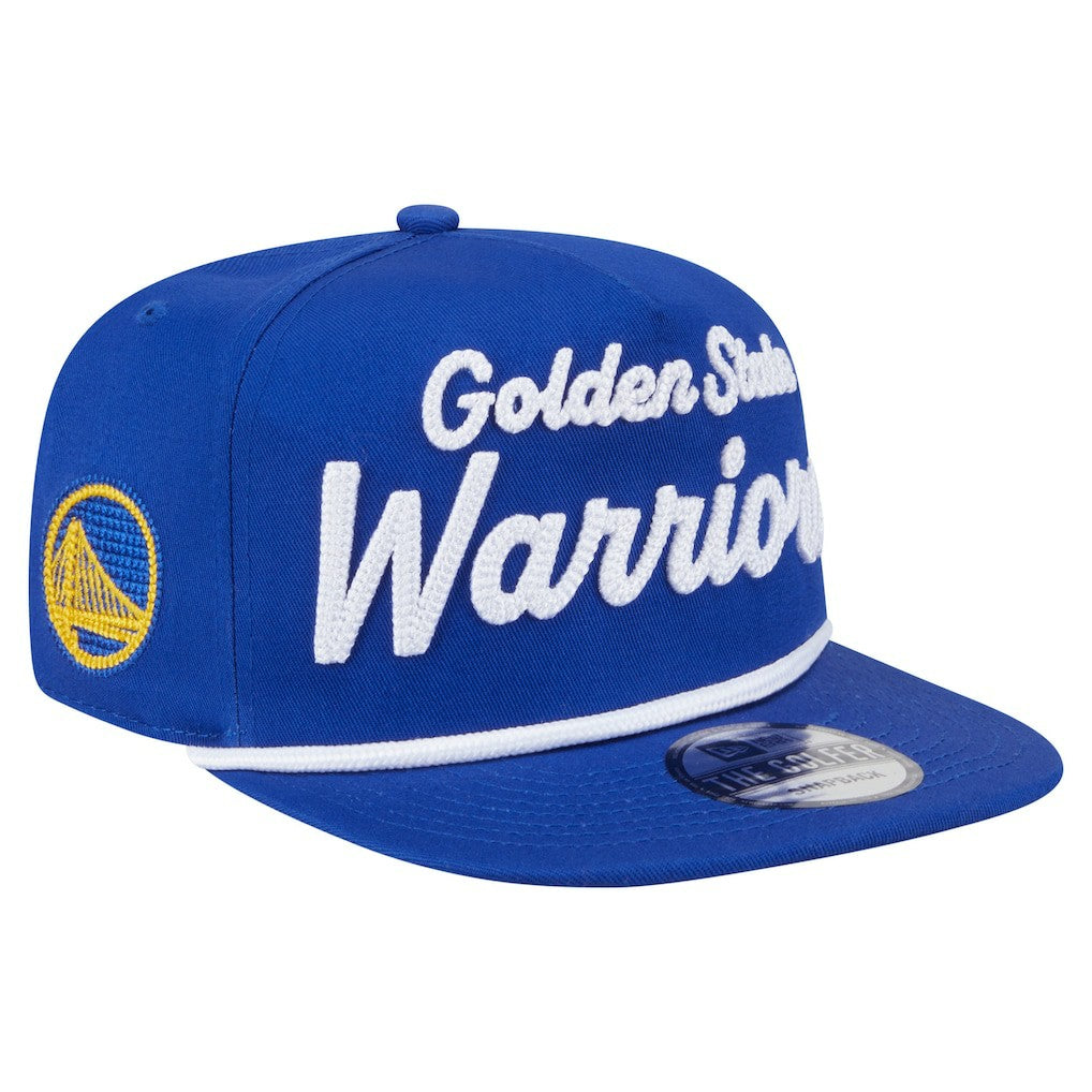 New Era - Golden State Warriors Team Text Golfer Snapback Hat - Royal