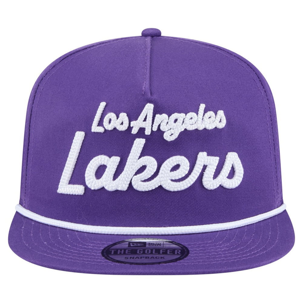 New Era - Los Angeles Lakers Team Text Golfer Snapback Hat - Purple