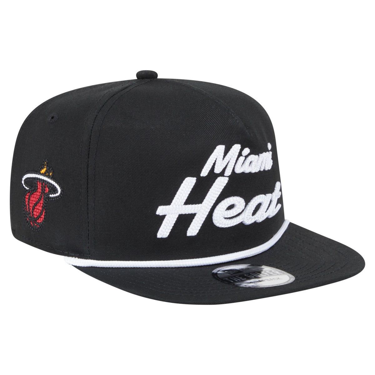 New Era - Miami Heat Team Text Golfer Snapback Hat - Black