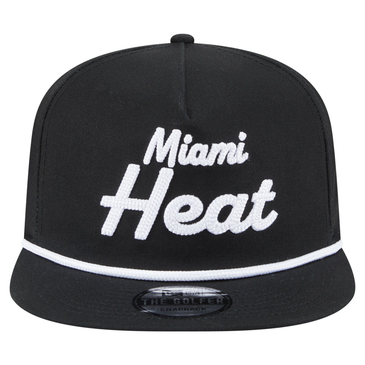 New Era - Miami Heat Team Text Golfer Snapback Hat - Black