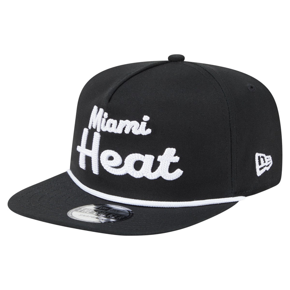 New Era - Miami Heat Team Text Golfer Snapback Hat - Black