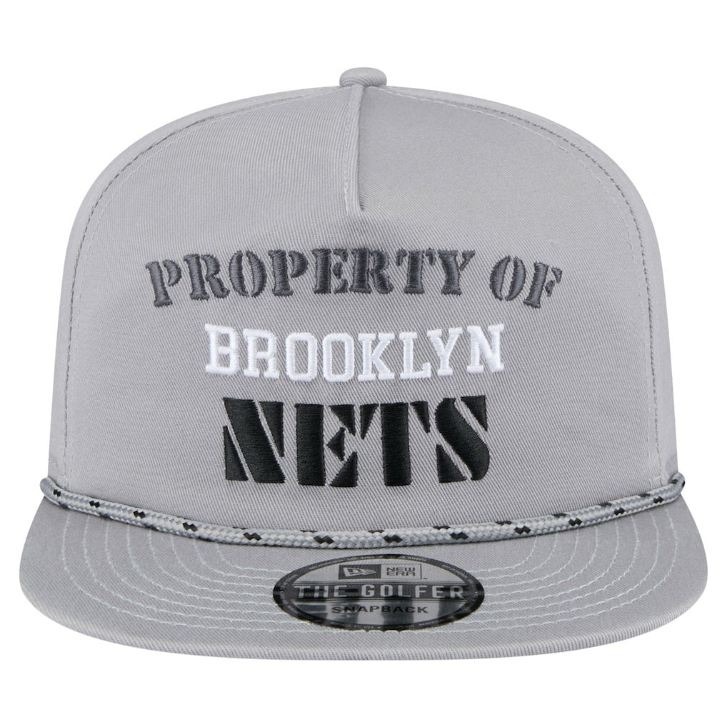 New Era - Brooklyn Nets Throwback Property Of Golfer Snapback Hat - Gray