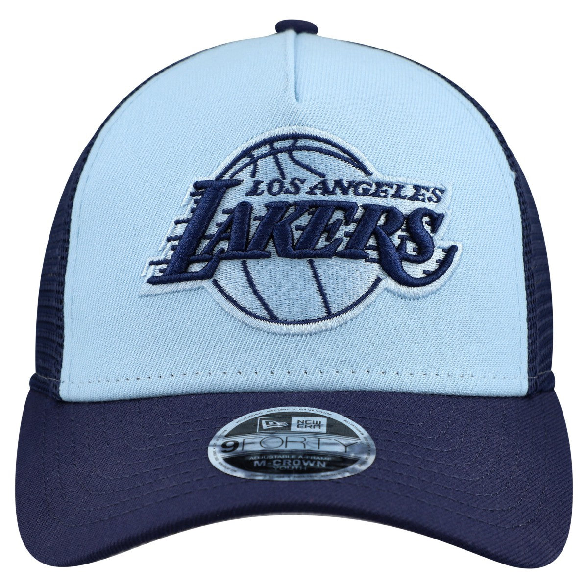 New Era - Los Angeles Lakers Youth Colorpack 9FORTY A-Frame Trucker Adjustable Hat - Light Blue
