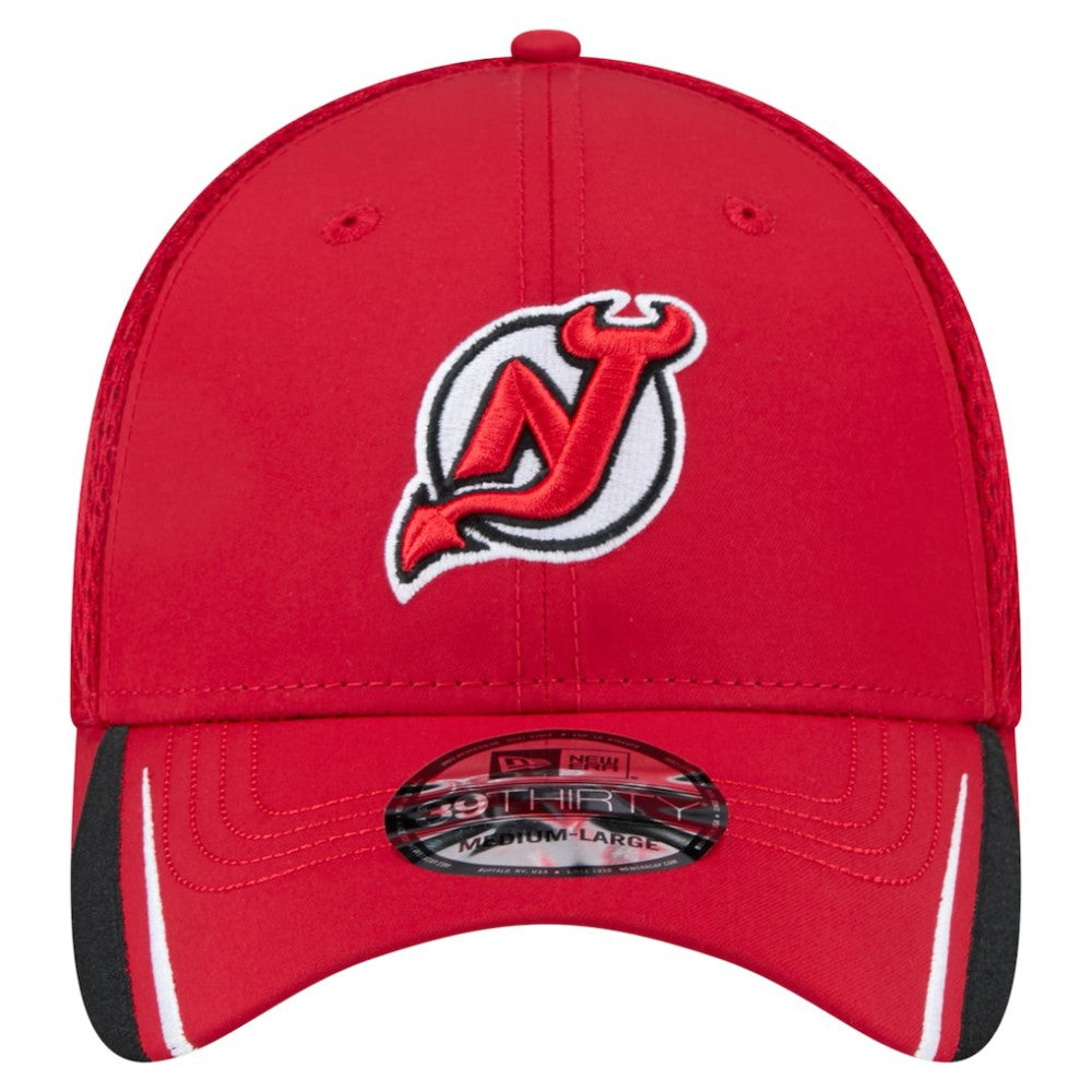 New Jersey Devils - New Era Linear Featherweight 39THIRTY Flex Hat Red
