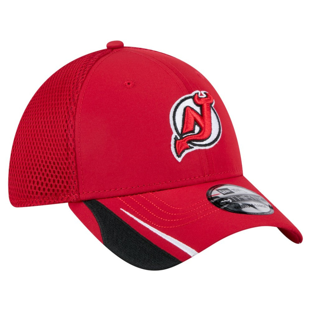 New Jersey Devils - New Era Linear Featherweight 39THIRTY Flex Hat Red