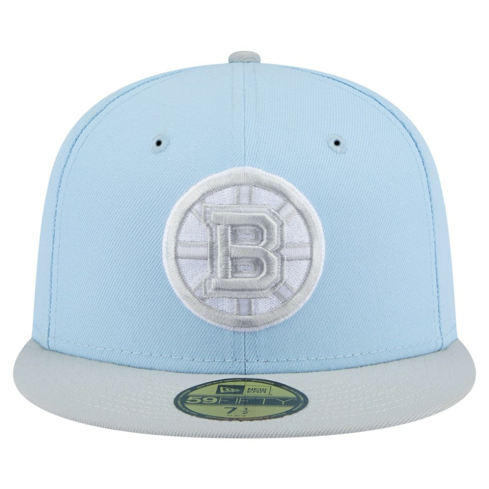 Boston Bruins New Era Color Pack Two-Tone 59FIFTY Fitted Hat Light Blue/Gray