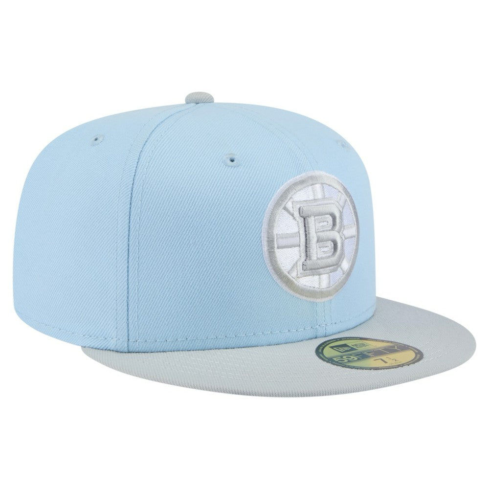 Boston Bruins New Era Color Pack Two-Tone 59FIFTY Fitted Hat Light Blue/Gray