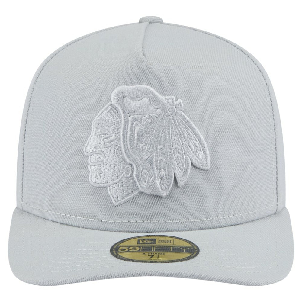 Chicago Blackhawks New Era Color Pack A-Frame 59FIFTY Fitted Hat Gray