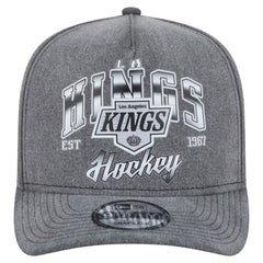 Los Angeles Kings - New Era Throwback Washed A-Frame Pre-Curved 9FIFTY Snapback Hat Charcoal