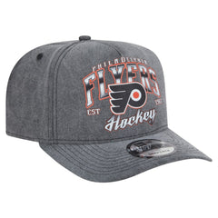 Philadelphia Flyers - New Era Throwback Washed A-Frame Pre-Curved 9FIFTY Snapback Hat Charcoal