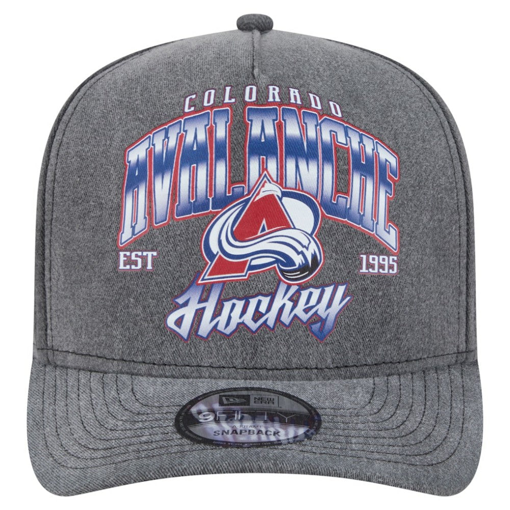 Colorado Avalanche - New Era Throwback Washed A-Frame Pre-Curved 9FIFTY Snapback Hat Charcoal