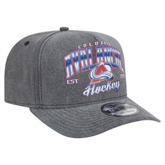 Colorado Avalanche - New Era Throwback Washed A-Frame Pre-Curved 9FIFTY Snapback Hat Charcoal