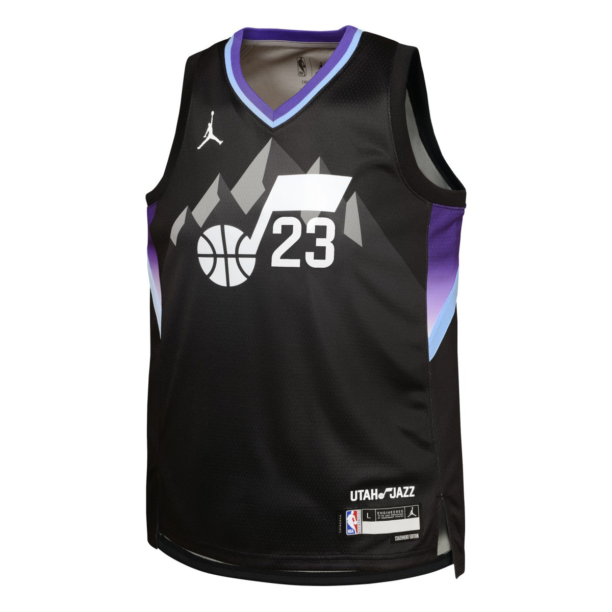 NBA - Lauri Markkanen Utah Jazz Jordan Brand Youth Swingman Jersey - Statement Edition - Black