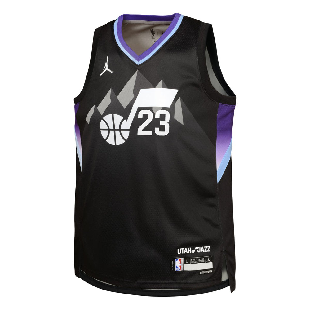 NBA - Lauri Markkanen Utah Jazz Jordan Brand Youth Swingman Jersey - Statement Edition - Black