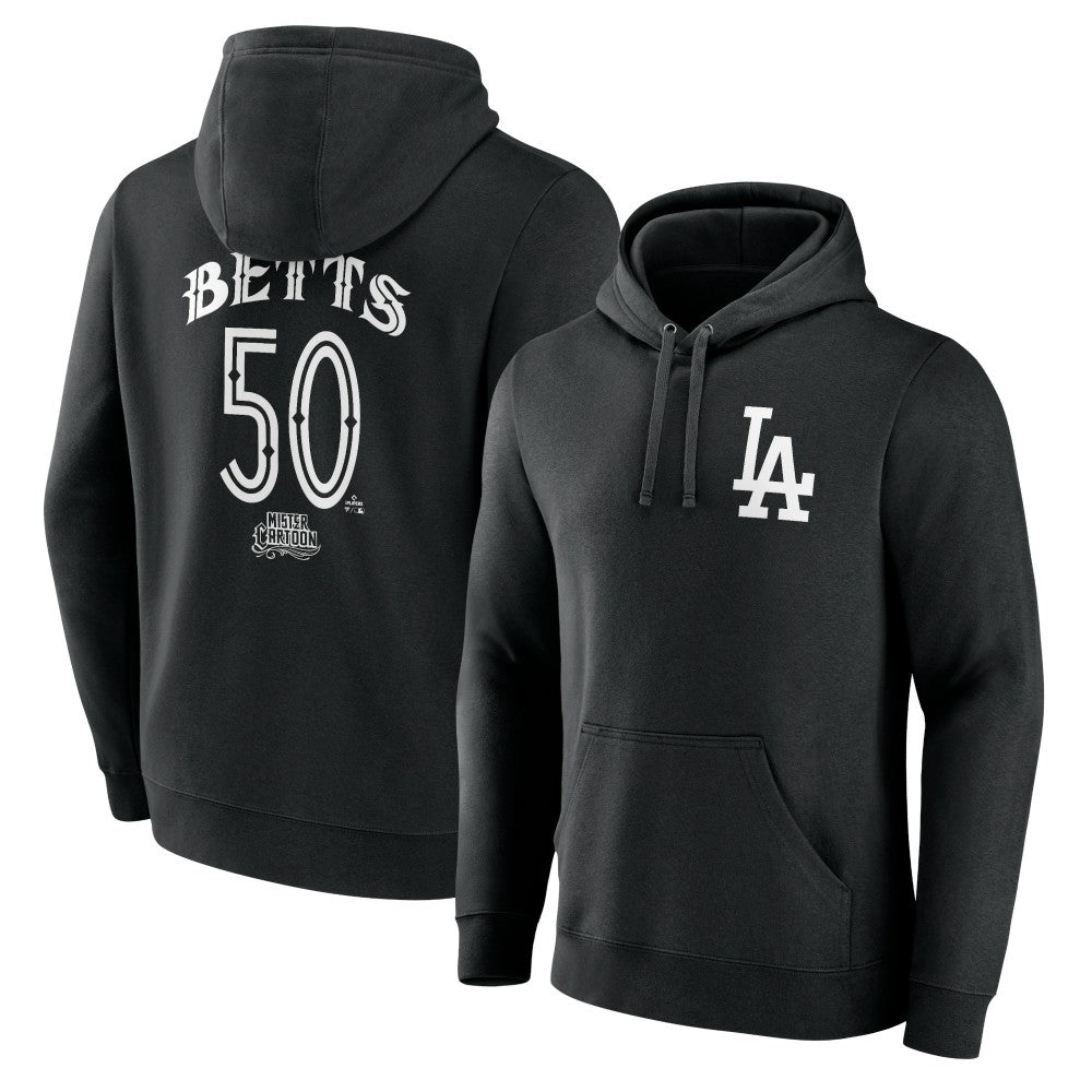 Mookie Betts Los Angeles Dodgers Mister Cartoon Name & Number Pullover Hoodie On Sale