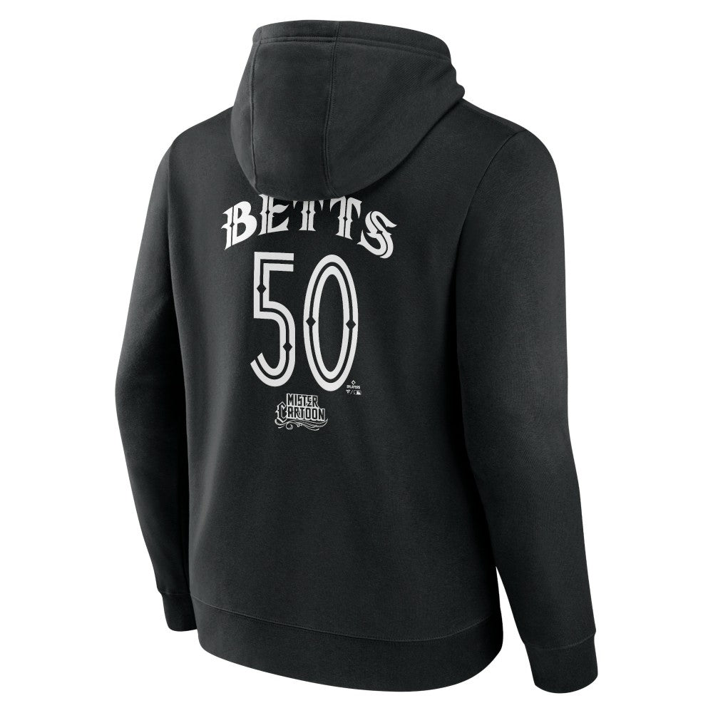 Mookie Betts Los Angeles Dodgers Mister Cartoon Name & Number Pullover Hoodie On Sale