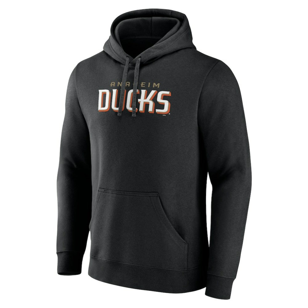 Anaheim Ducks - Fanatics Wordmark Logo Fleece Pullover Hoodie Black