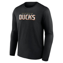 Anaheim Ducks - Fanatics Wordmark Logo Long Sleeve T-Shirt Black