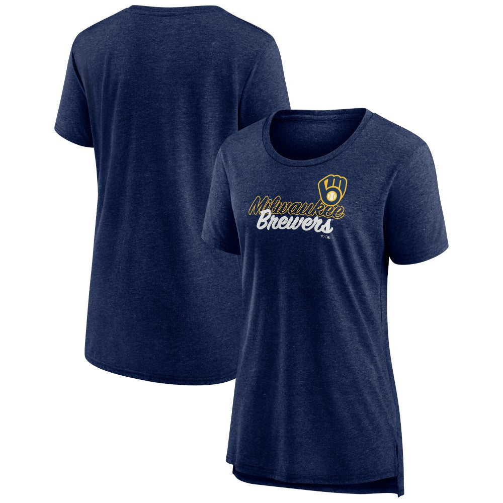 Milwaukee Brewers Women's Practice Time Tri-Blend T-Shirt Clearance