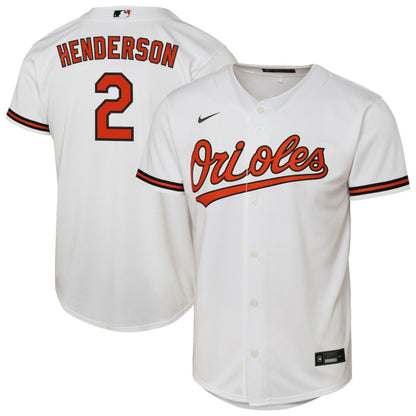 Gunnar Henderson Baltimore Orioles Nike Youth Home Replica Player Jersey - White | MLB Jerseys