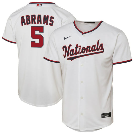 CJ Abrams Washington Nationals Nike Youth Home Replica Player Jersey - White | MLB Jerseys