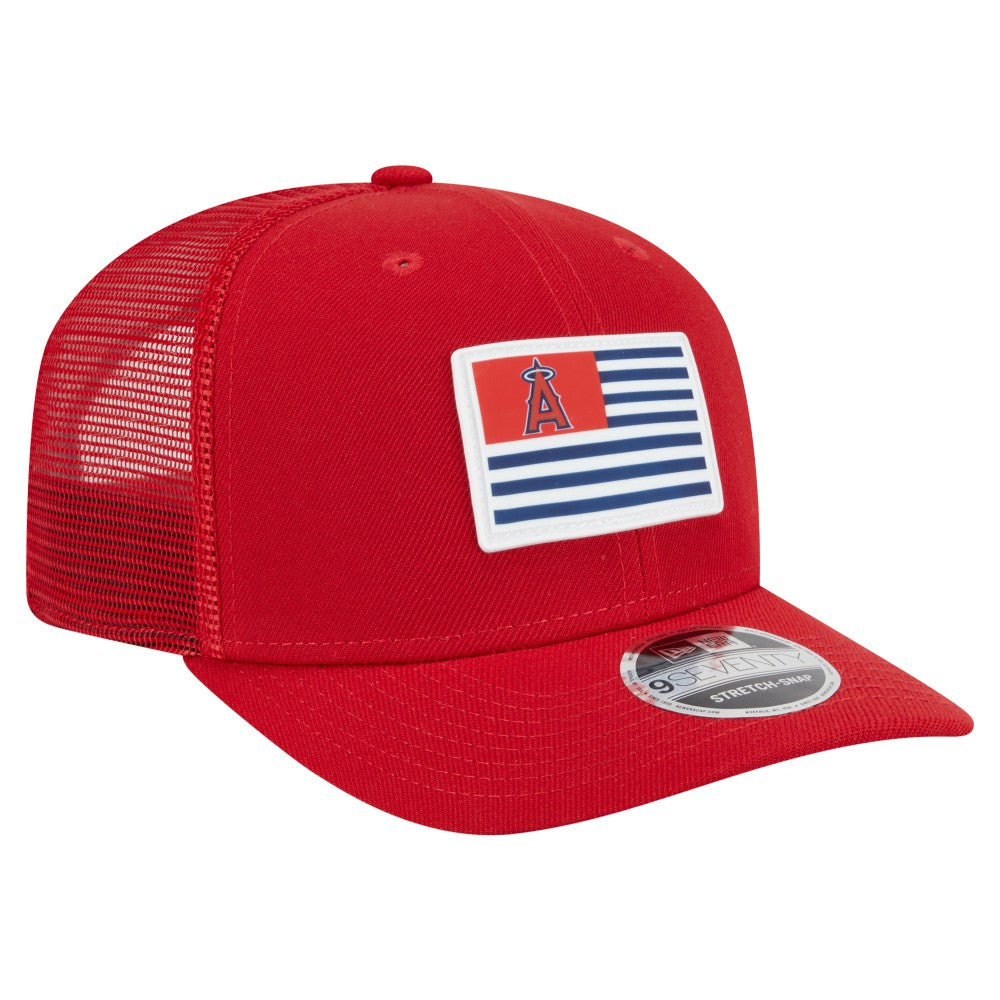 Los Angeles Angels New Era Flag 9SEVENTY Stretch-Snap Hat Lifestyle