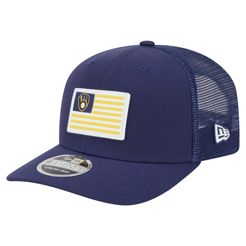 Milwaukee Brewers New Era Flag 9SEVENTY Stretch-Snap Hat Clearance