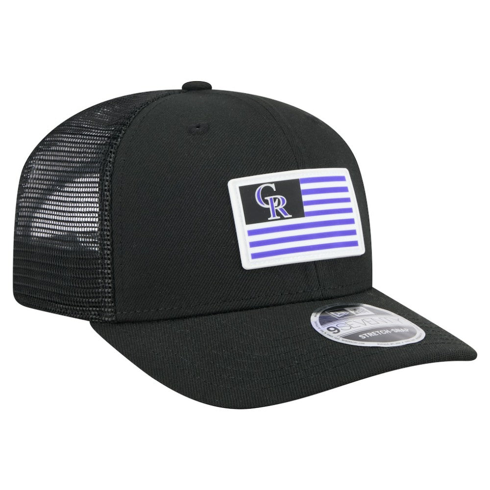 Colorado Rockies New Era Flag 9SEVENTY Stretch-Snap Hat discount