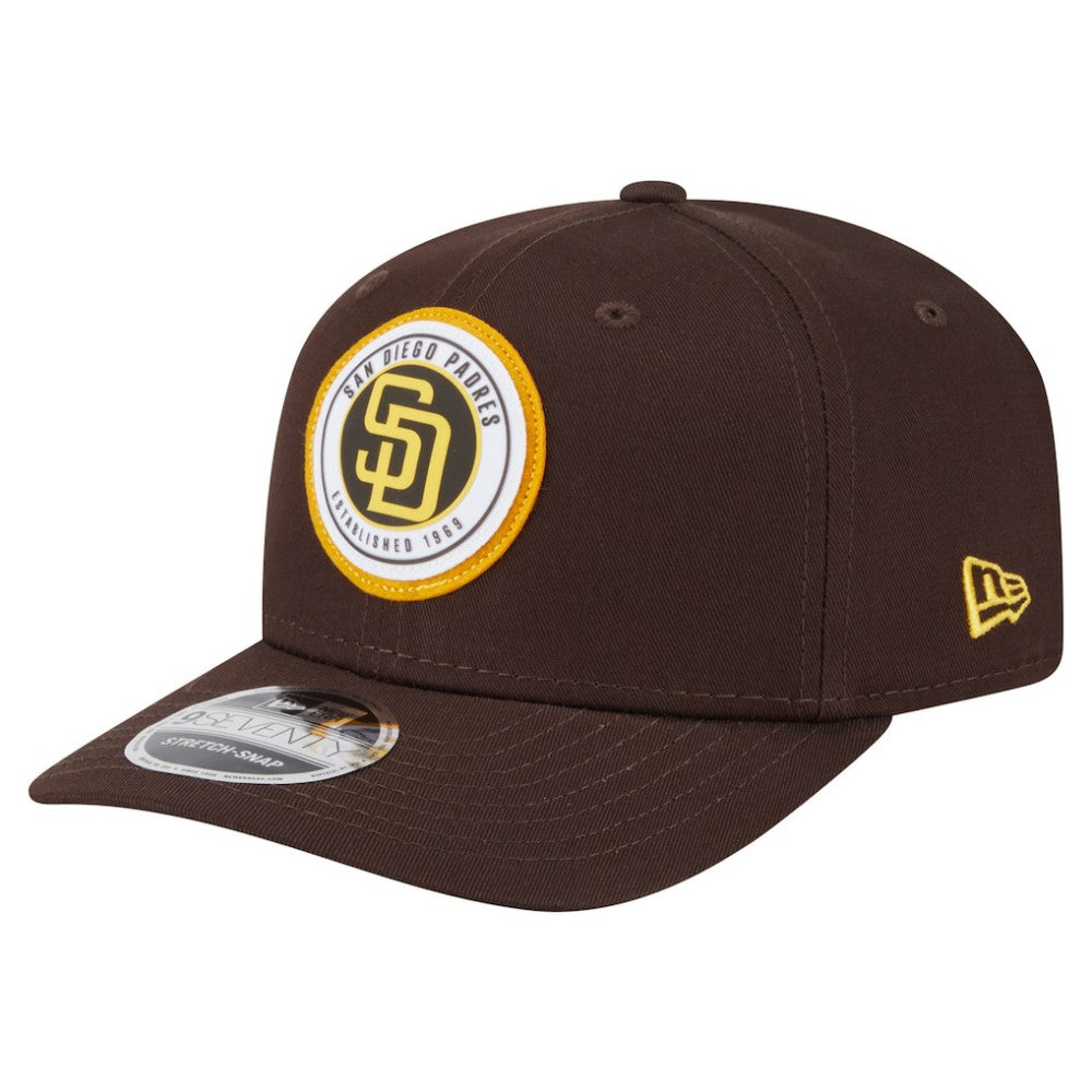 San Diego Padres New Era Circle Patch 9SEVENTY Stretch-Snap Hat Lifestyle