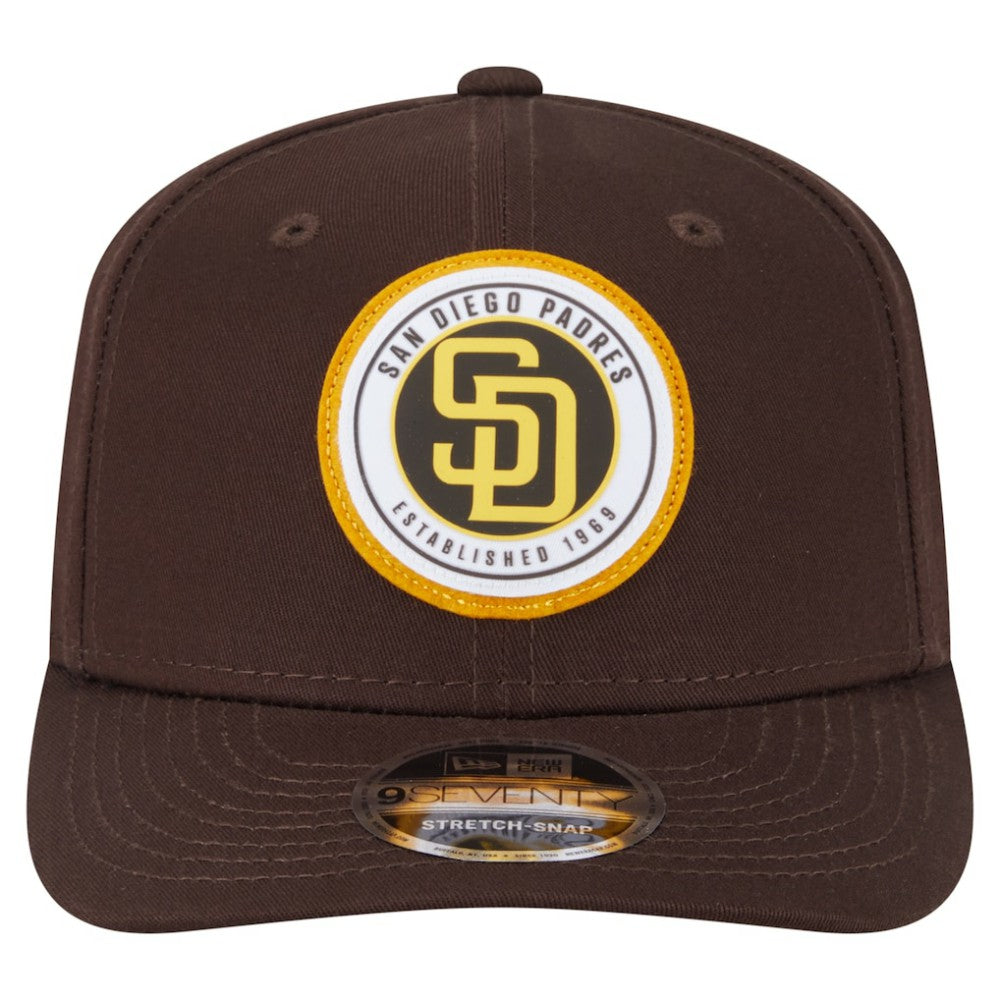 San Diego Padres New Era Circle Patch 9SEVENTY Stretch-Snap Hat Lifestyle