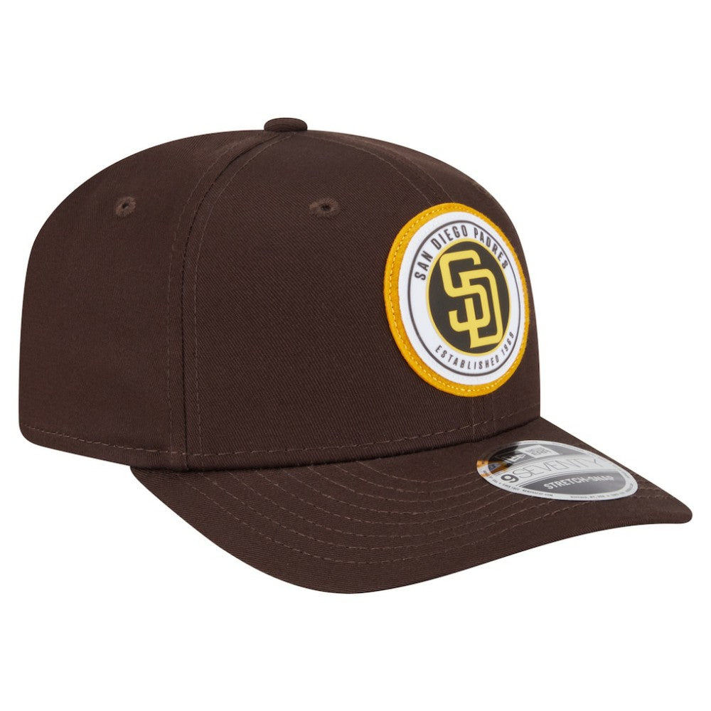 San Diego Padres New Era Circle Patch 9SEVENTY Stretch-Snap Hat Lifestyle