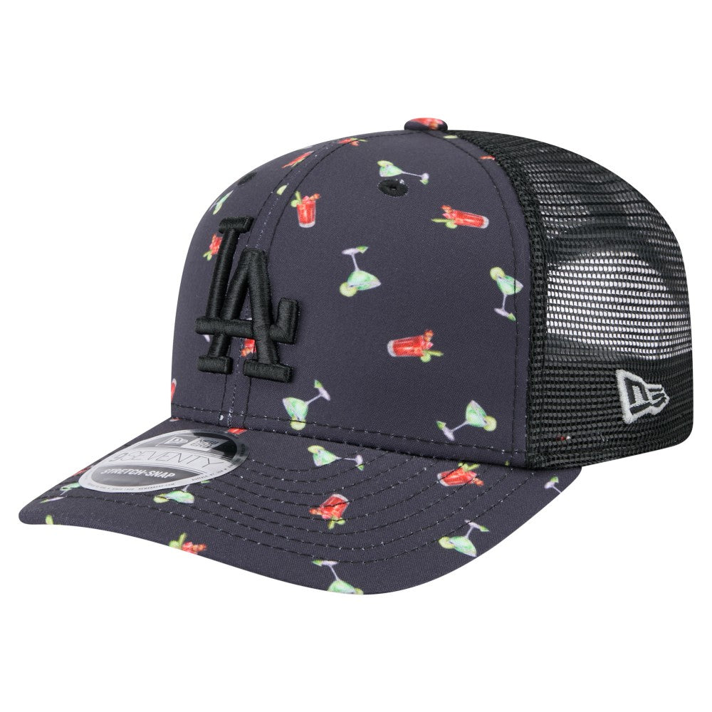 Los Angeles Dodgers New Era Adventure Drinks Pattern 9SEVENTY Stretch-Snap Hat Sale