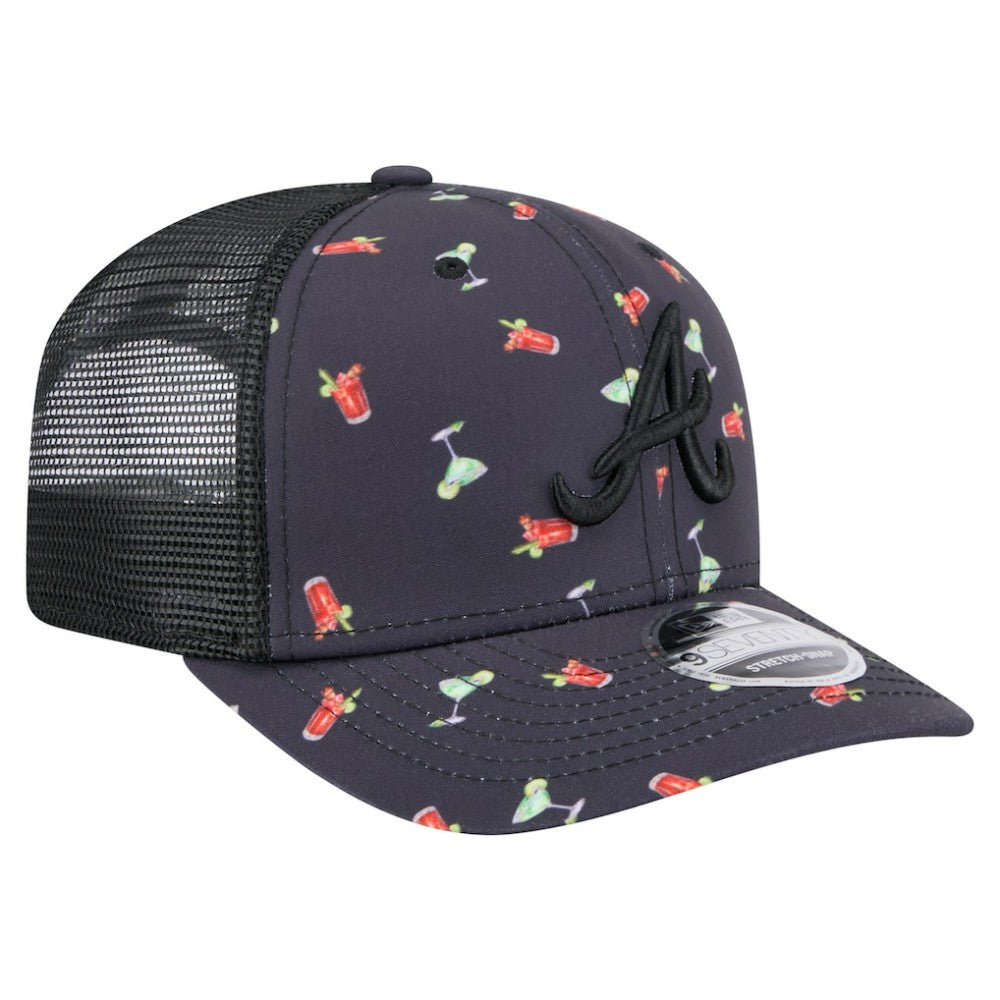 Atlanta Braves New Era Adventure Drinks Pattern 9SEVENTY Stretch-Snap Hat On Sale