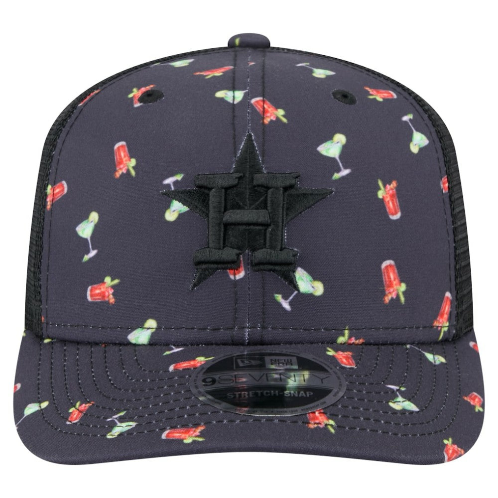 Houston Astros New Era Adventure Drinks Pattern 9SEVENTY Stretch-Snap Hat Lifestyle