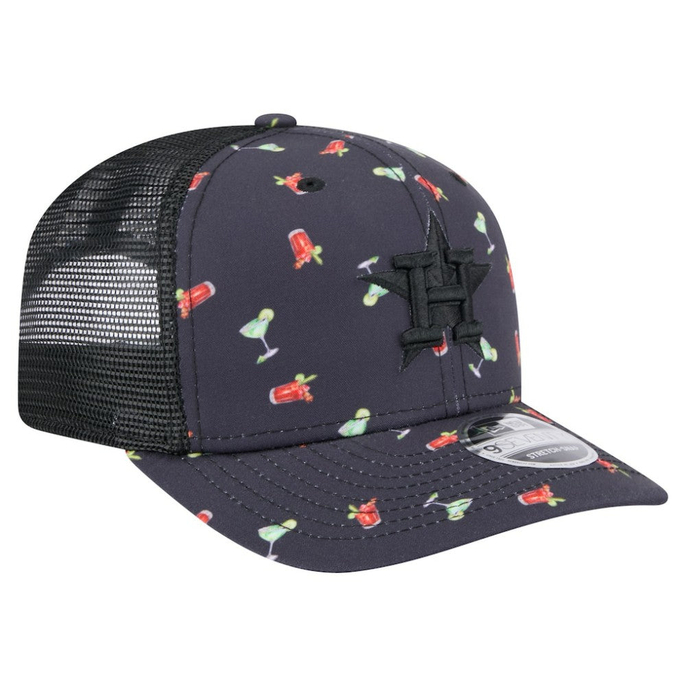 Houston Astros New Era Adventure Drinks Pattern 9SEVENTY Stretch-Snap Hat Lifestyle