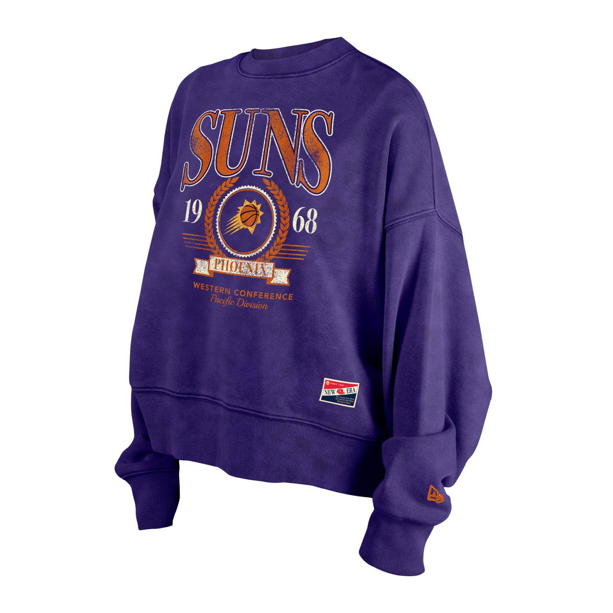 New Era - Phoenix Suns Women's Throwback Vintage Enzyme Wash Oversized Boxy Pullover Sweatshirt - Purple