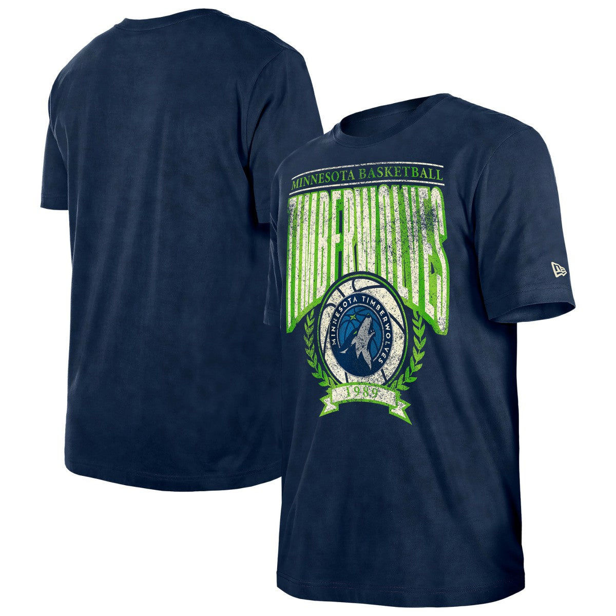 New Era - Minnesota Timberwolves Throwback Vintage Boxy Mineral Wash T-Shirt - Navy