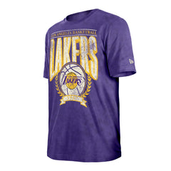 New Era - Los Angeles Lakers Throwback Vintage Boxy Mineral Wash T-Shirt - Purple