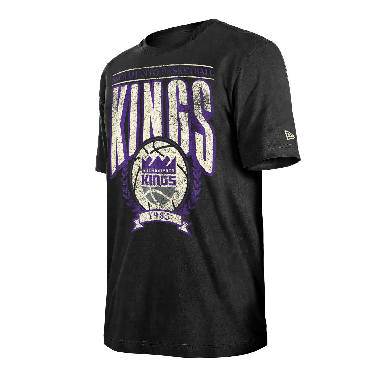 New Era - Sacramento Kings Throwback Vintage Boxy Mineral Wash T-Shirt - Black