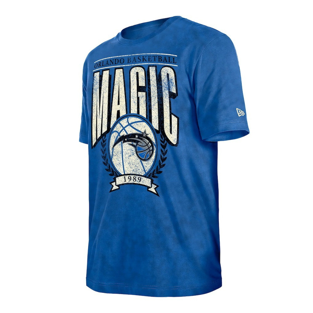 New Era - Orlando Magic Throwback Vintage Boxy Mineral Wash T-Shirt - Blue