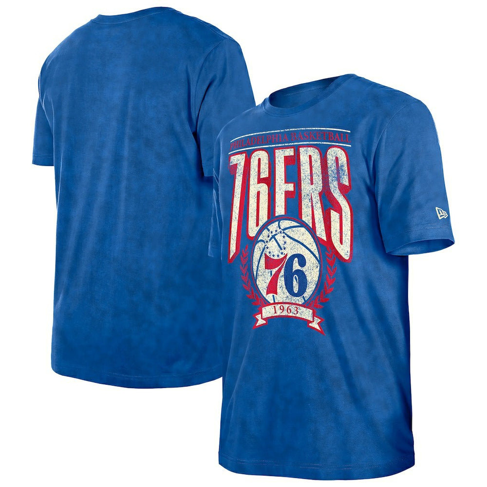 New Era - Philadelphia 76ers Throwback Vintage Boxy Mineral Wash T-Shirt - Royal