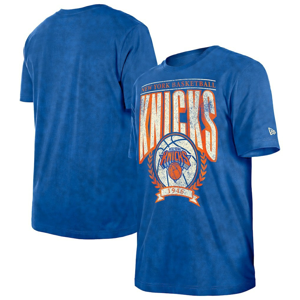New Era - New York Knicks Throwback Vintage Boxy Mineral Wash T-Shirt - Blue