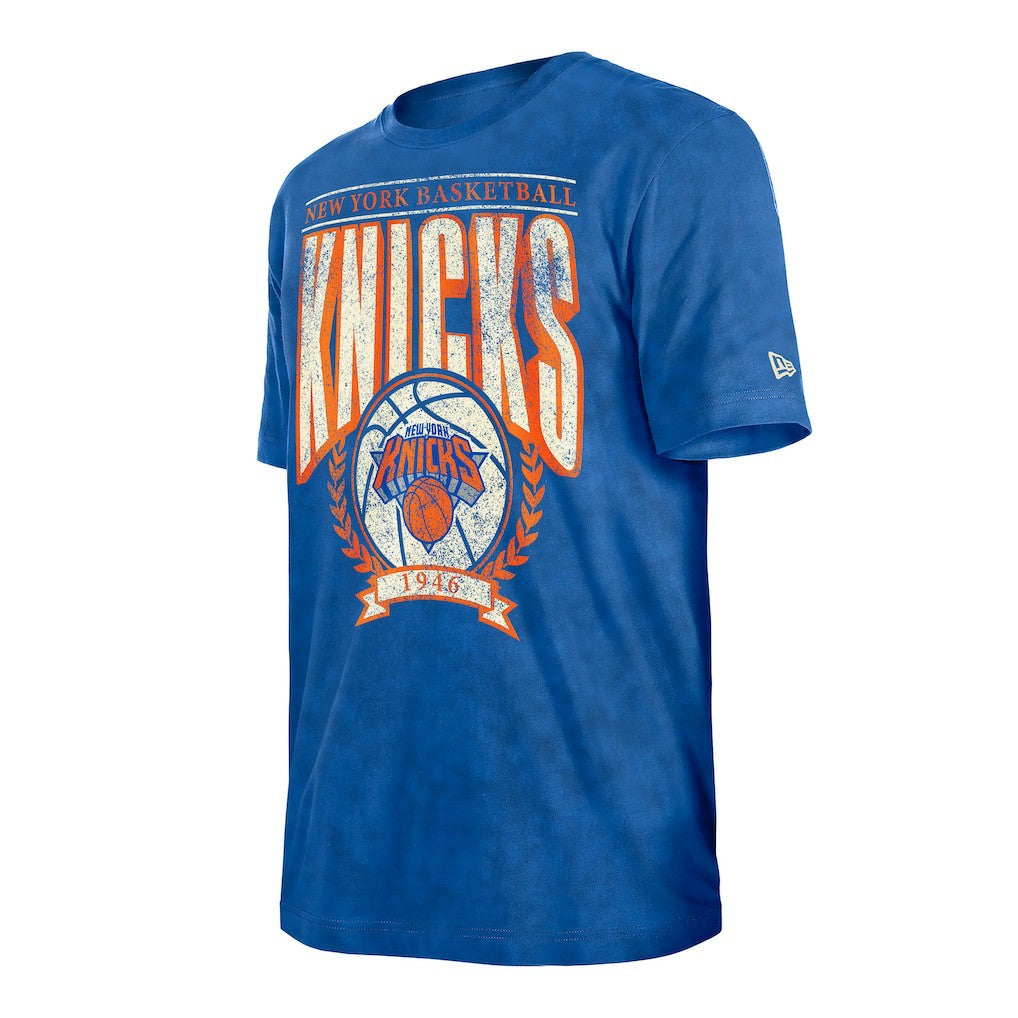 New Era - New York Knicks Throwback Vintage Boxy Mineral Wash T-Shirt - Blue