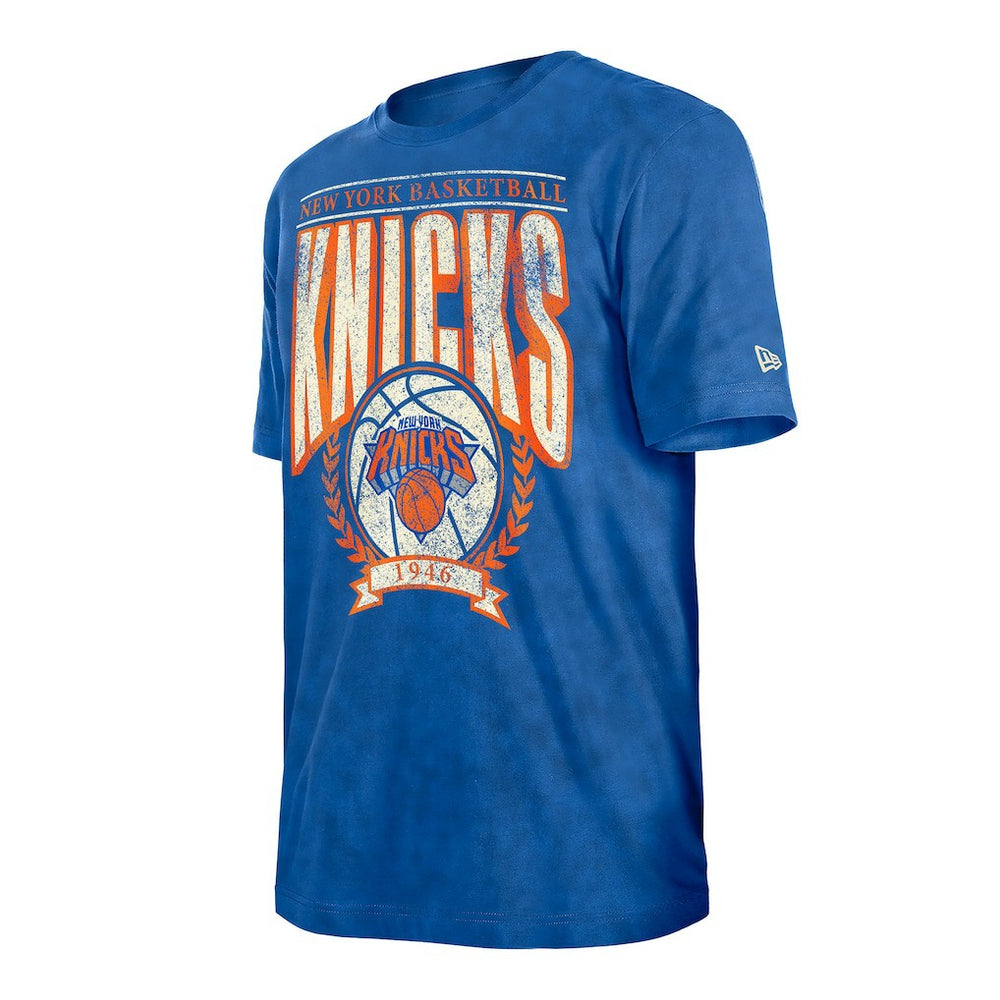 New Era - New York Knicks Throwback Vintage Boxy Mineral Wash T-Shirt - Blue