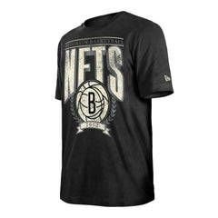 New Era - Brooklyn Nets Throwback Vintage Boxy Mineral Wash T-Shirt - Black