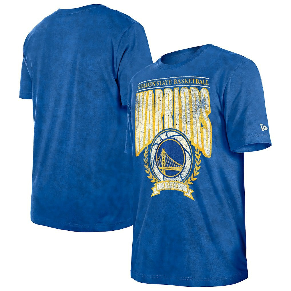 New Era - Golden State Warriors Throwback Vintage Boxy Mineral Wash T-Shirt - Royal