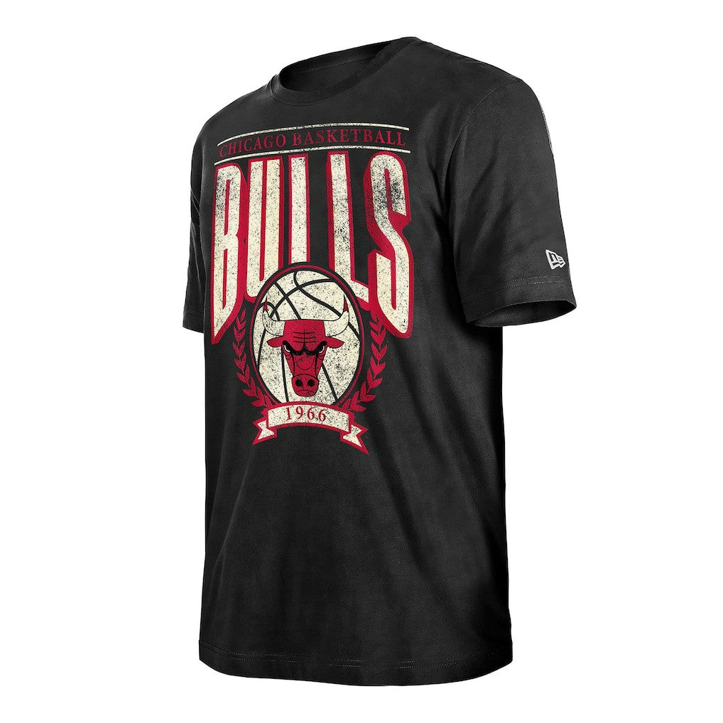 New Era - Chicago Bulls Throwback Vintage Boxy Mineral Wash T-Shirt - Black