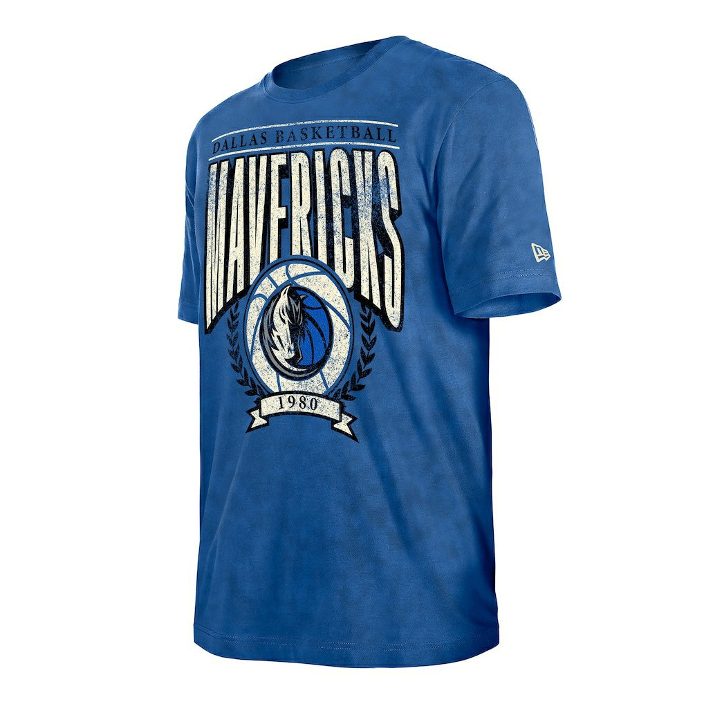 New Era - Dallas Mavericks Throwback Vintage Boxy Mineral Wash T-Shirt - Blue