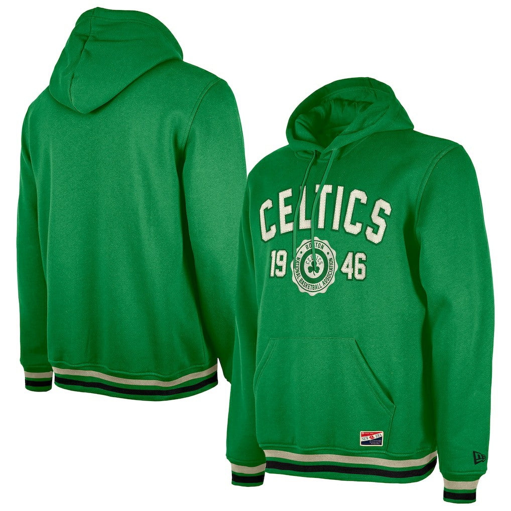 New Era - Boston Celtics Throwback Vintage Pullover Hoodie - Kelly Green